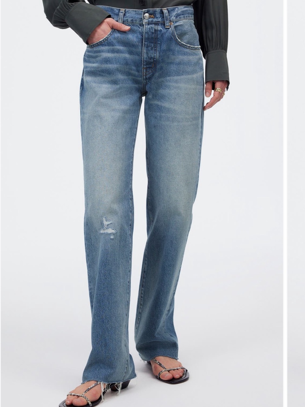 Madewell The Dean Airy Easy Straight Leg Jeans